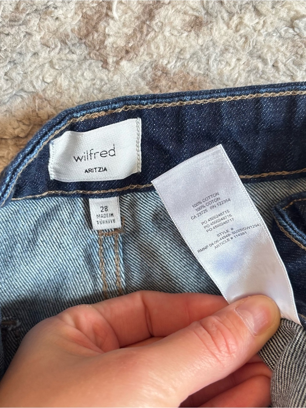 Wilfred Stardom Pocket Wider Jean Slim Fit High Rise Non-Stretch Denim Aritzia - Picture 8 of 8